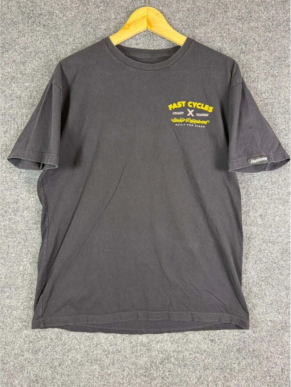 Fasthouse Fast Cycles Graphic T Shirt Mens Large Black Motorcycle Biker Tee